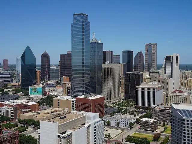 Downtown Dallas skyline seen from Reunion Tower